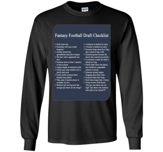 Fantasy Football Draft Checklist T-shirt Royal