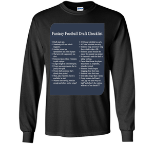 Fantasy Football Draft Checklist T-shirt
