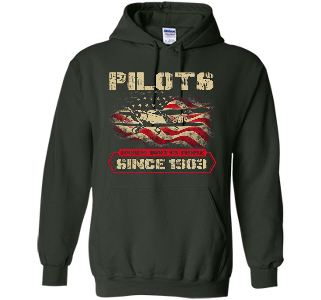 Pilots Looking Down On People Since 1903 T-shirt Forest Green