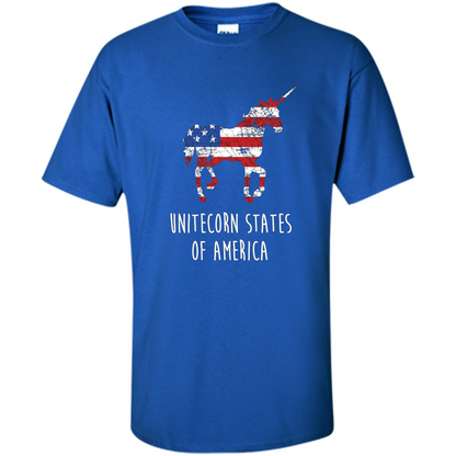 Unicorn T-shirt Unitecorn States of America Funny 4th of July Royal