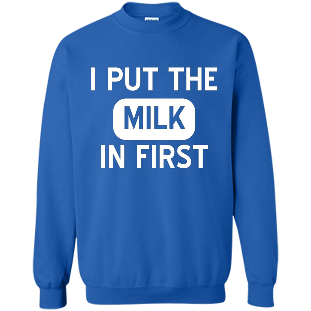 England British Biscuit Cereal T-shirt I Put The Milk In First Royal