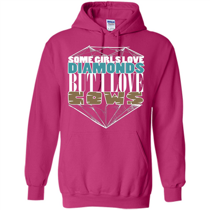 Cow Lovers T-shirt Some Girls Love Diamond But I Love Cows Heliconia