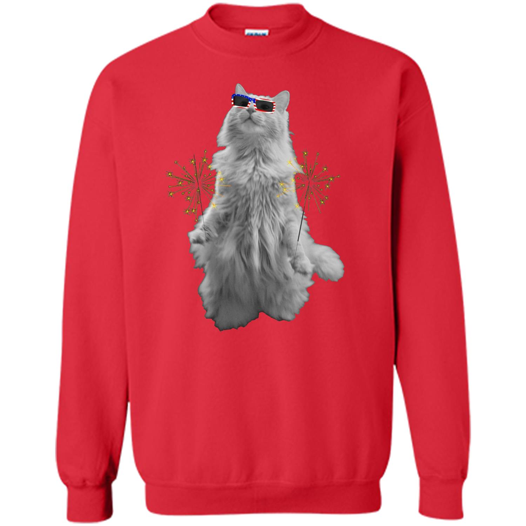 Funny Patriot Cat T-shirt Meowica Red