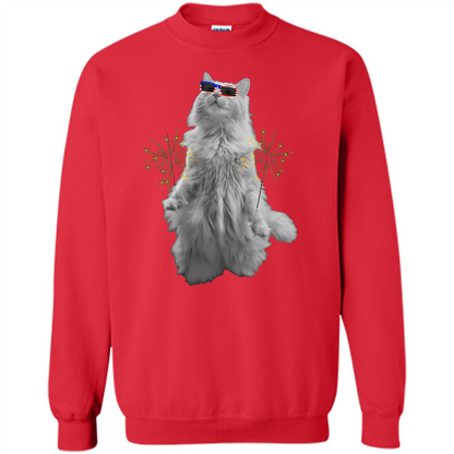 Funny Patriot Cat T-shirt Meowica Red