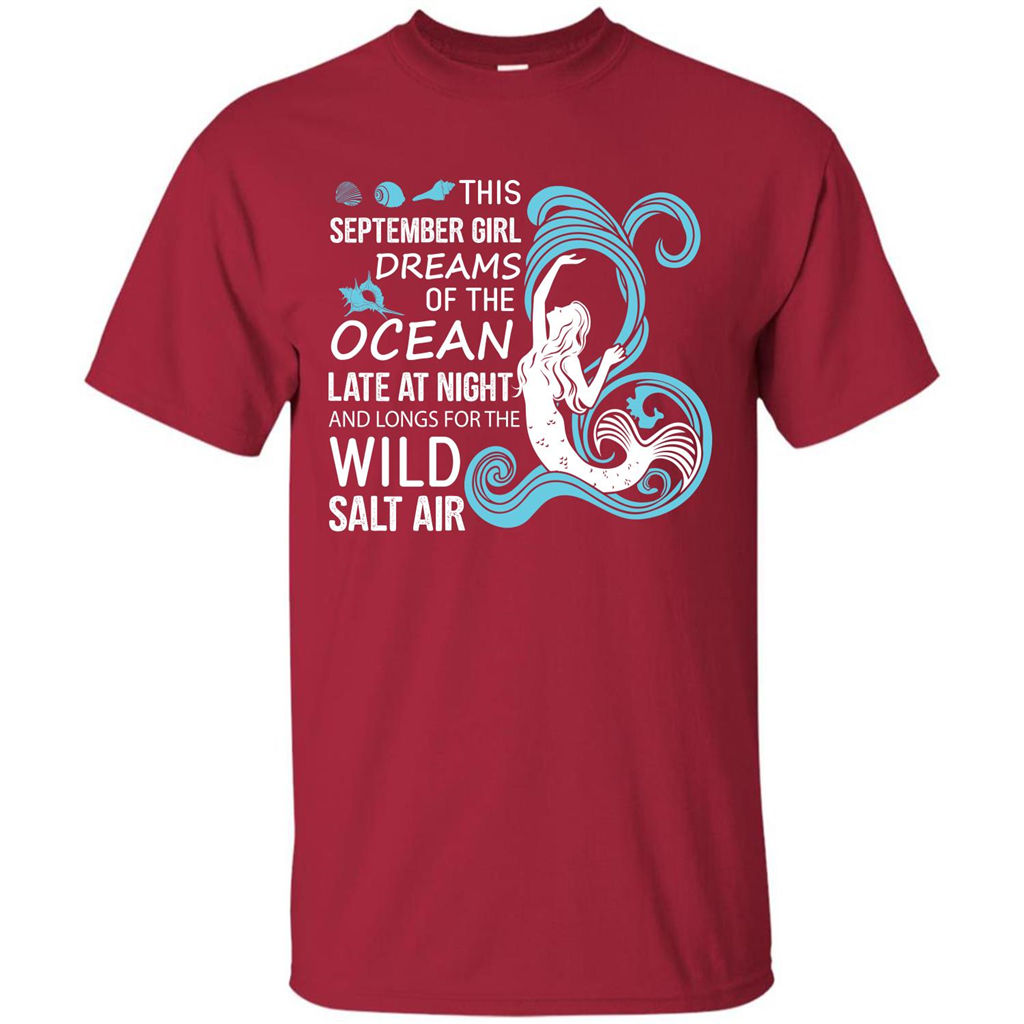 This September Girl Dreams Of The Ocean Late At Night T-shirt Cardinal