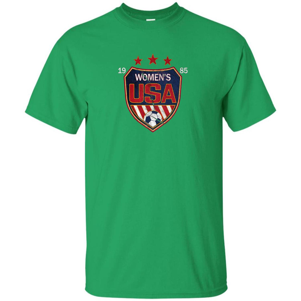 US National Woman's Soccer T-shirt USA Shield 1985 T-shirt Irish Green