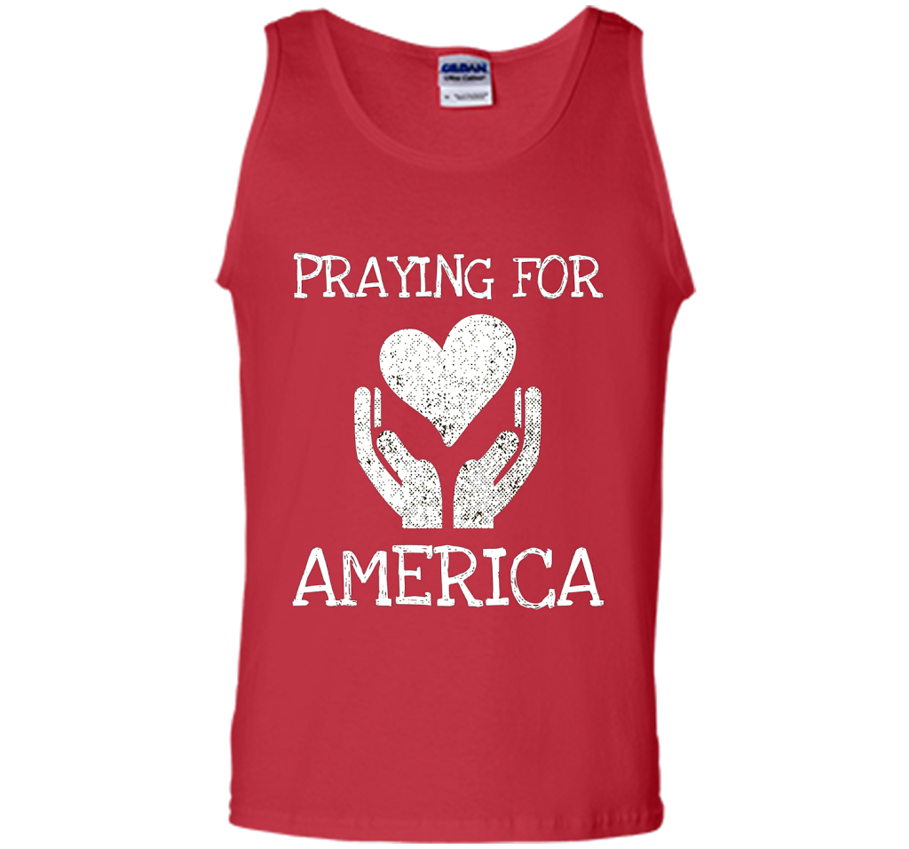 Praying for America Hands of Hope with Heart T-Shirt cool shirt Red