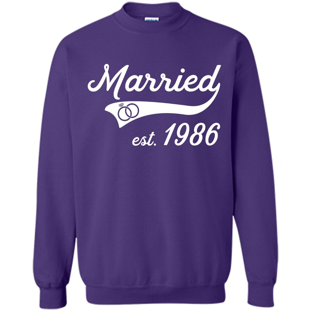 Married Since 1986 T-shirt Wedding Anniversary T-Shirt Orange