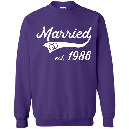 Married Since 1986 T-shirt Wedding Anniversary T-Shirt Orange