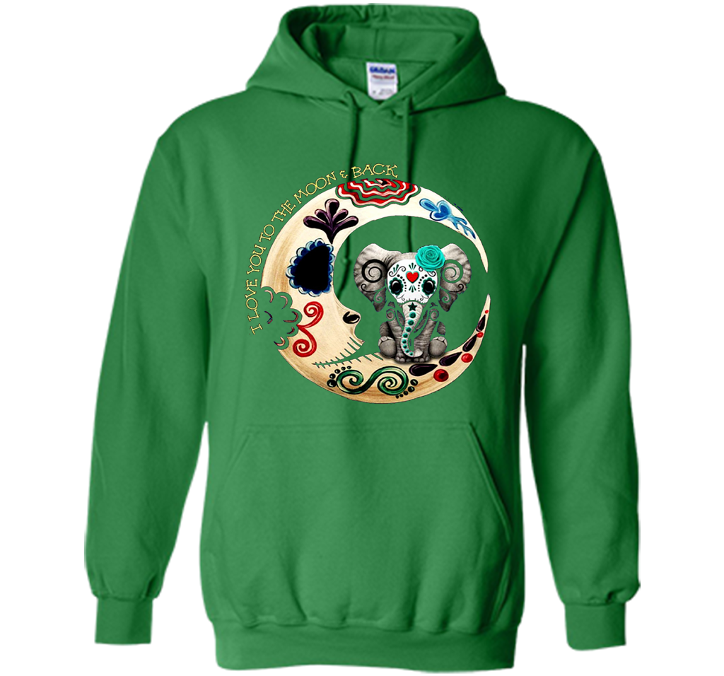 Elephant I Love You To The Moon Back T-shirt Irish Green