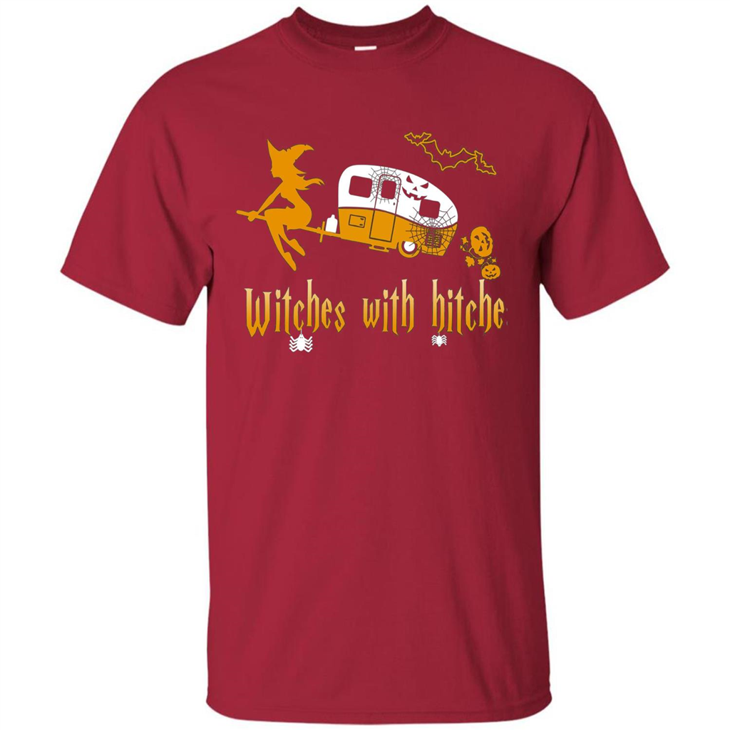 Halloween T-shirt Witches With Hitches T-shirt Cardinal