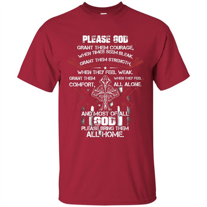 God Bless Our Soldier T-shirt Cardinal