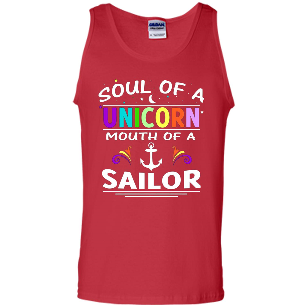 Unicorn Sailor T-shirt Soul Of A Unicorn Mouth Of A Sailor T-shirt Red