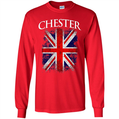 Chester England British Flag T-shirt Red