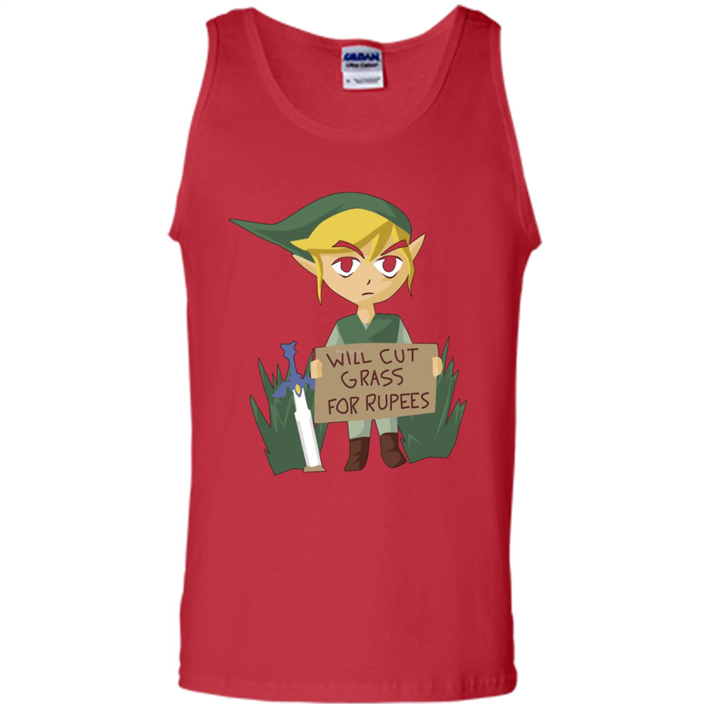 Video Games T-shirt Will Cut Grass For Rupees T-shirt Red