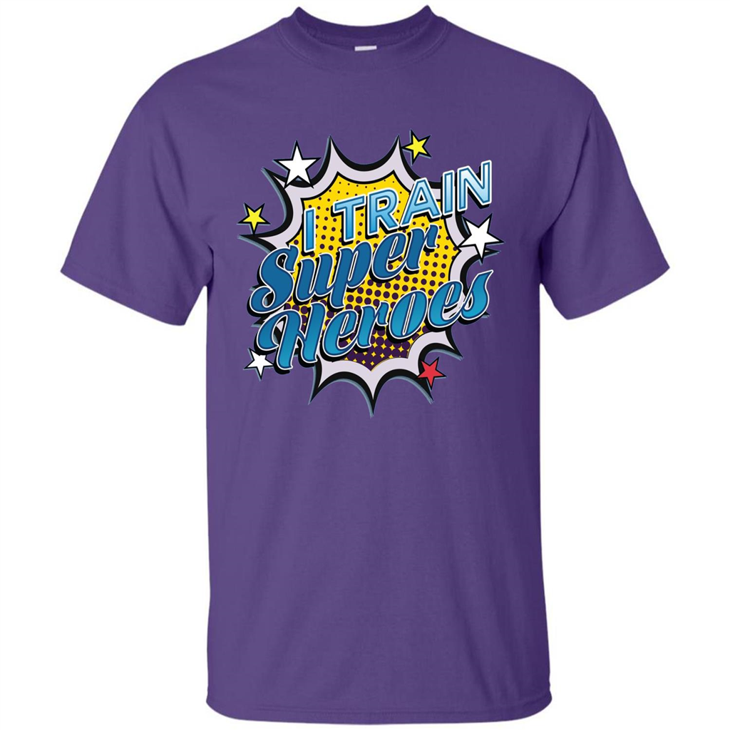 Funny Superhero T Shirt I Train Super Heroes T-shirt Purple