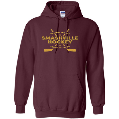 Smashville Hockey T-shirt We Want The Cup Maroon