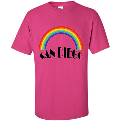 LGBTQ. San Diego LGBT Pride Rainbow T-shirt Heliconia