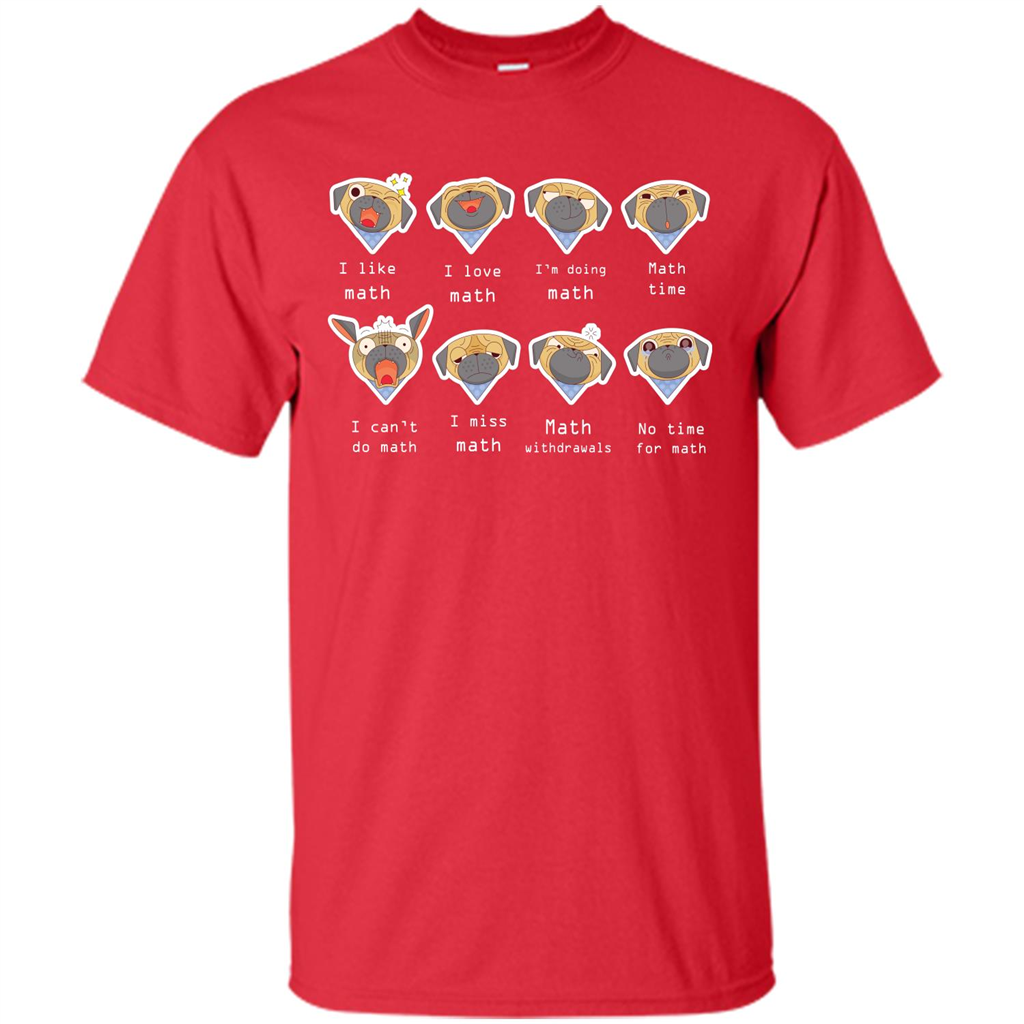 I Love Math T-shirt Dog Emotion Red