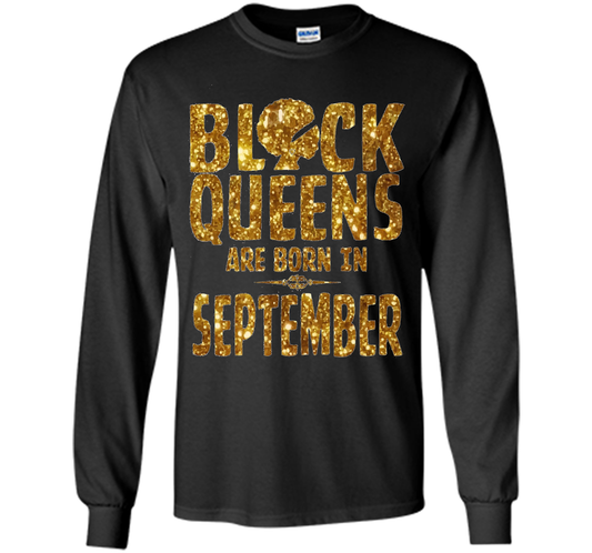 September T-shirt Black Queens Are Born In September T-shirt Black