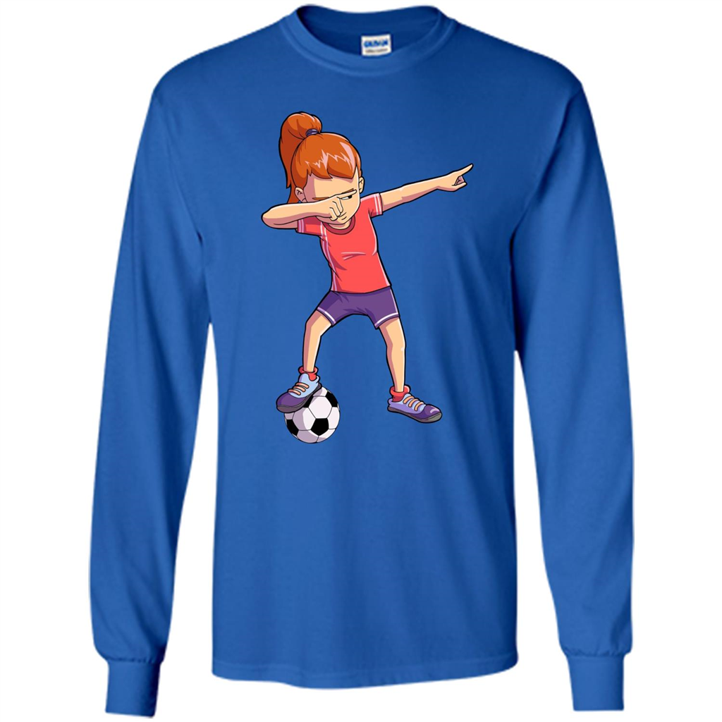 Dabbing Soccer Girl T-shirt Dab Dance T-shirt Royal
