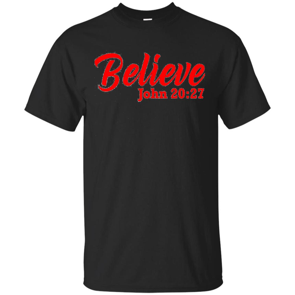 Bible Church Ministry Believe John 20:27 T-shirt Black