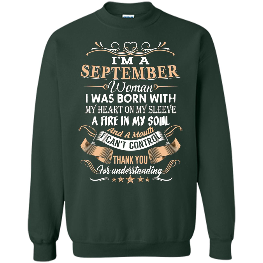 I'm A September Woman T-shirt Forest Green