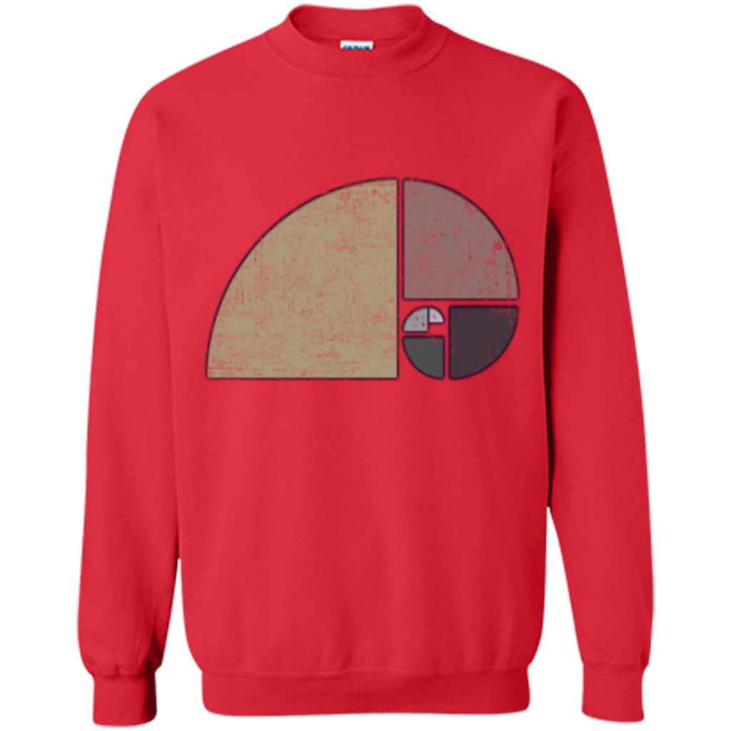 Distressed Geometric Fibonacci Spiral T-sihrt Red