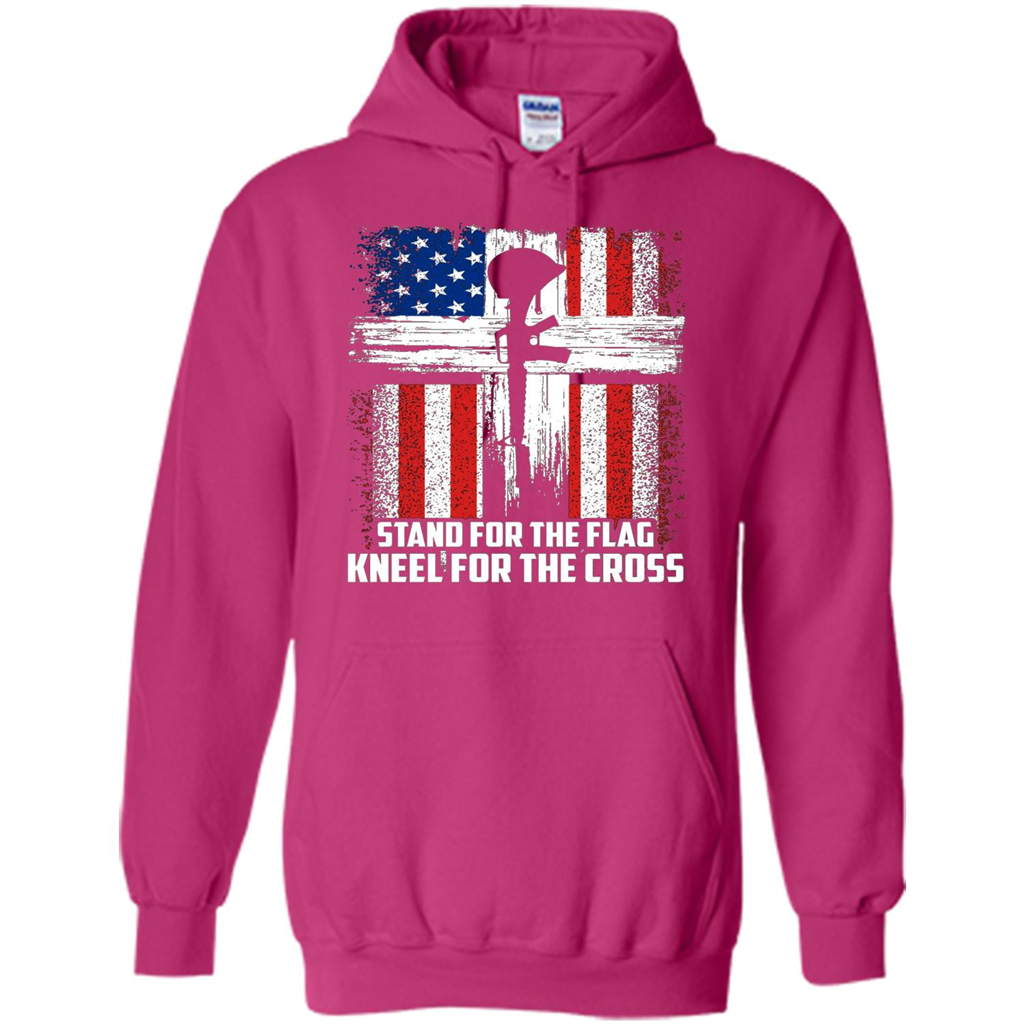 Military T-shirt Stand For The Flag Kneel For The Cross T-Shirt Heliconia