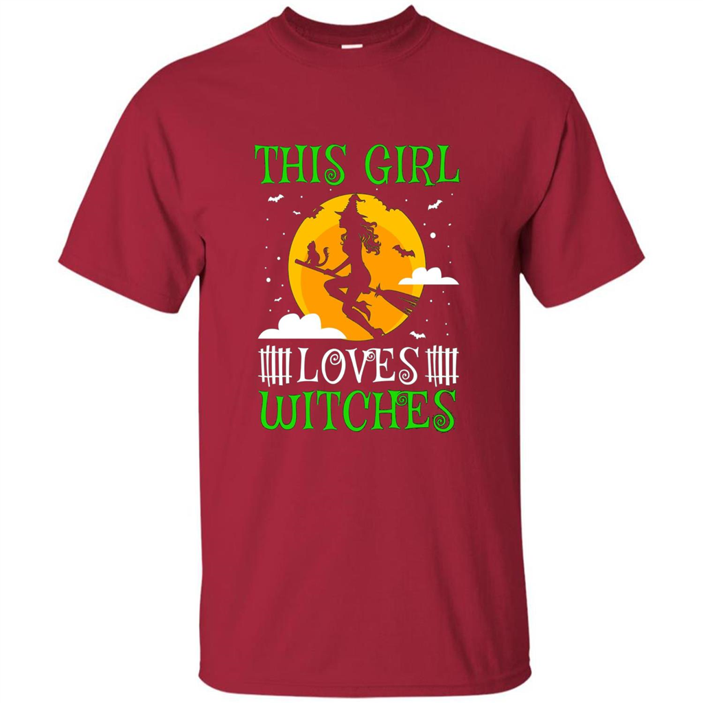 This Girl Loves Witches Witch Halloween T-Shirt Cardinal