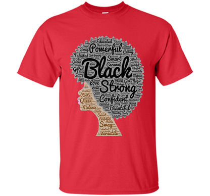 Afro Word Art Natural Hair T-Shirt for Black Women shirt Red