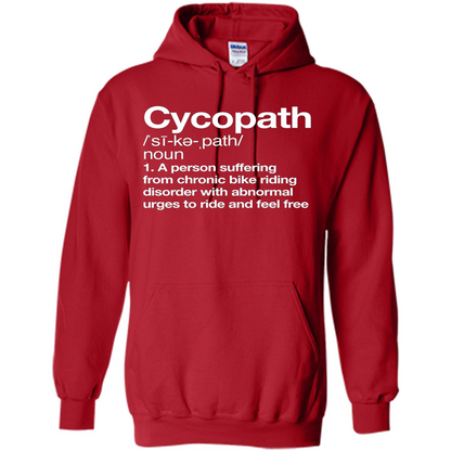 Funny Cycopath Definition T-shirt Crazy Bike Red