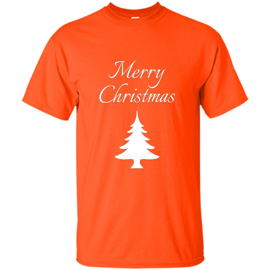 Merry Christmas Xmas Tree T-Shirt Orange