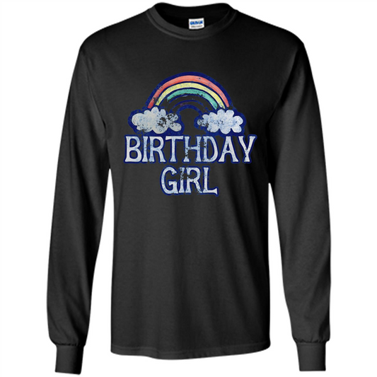 Birthday Girl Rainbow T-shirt Black