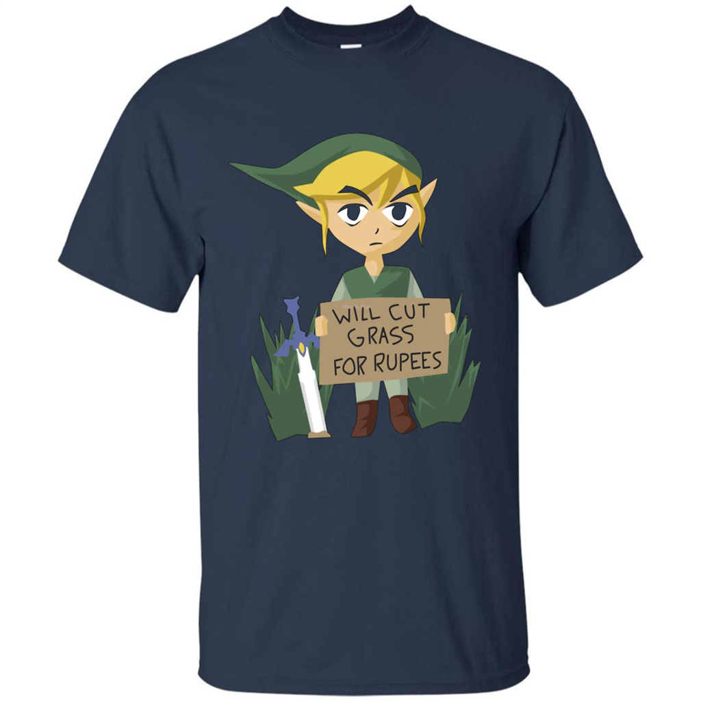 Video Games T-shirt Will Cut Grass For Rupees T-shirt Navy