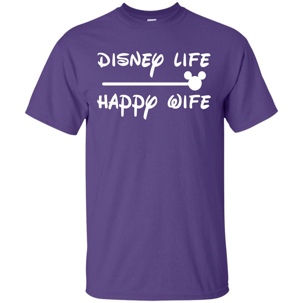Wife T-shirt Disney Life Happy Wife T-shirt Purple