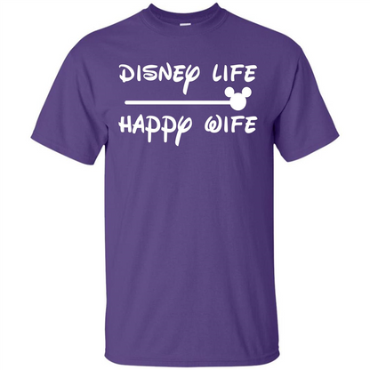 Wife T-shirt Disney Life Happy Wife T-shirt Purple