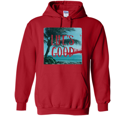 Life's Good Palm Tree T-Shirt cool shirt Red
