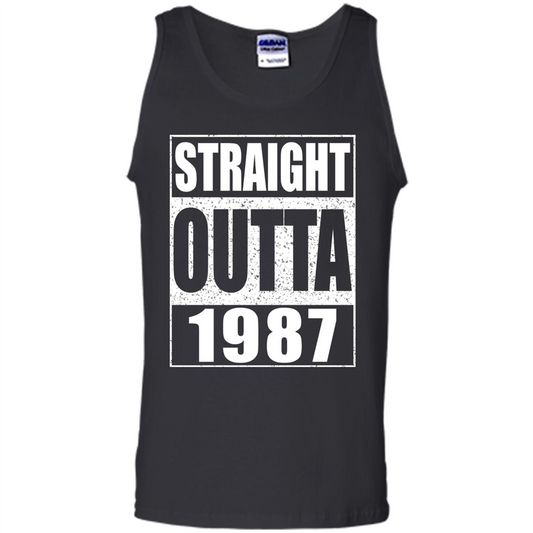 Straight Outta 1987 T-shirt Funny Birthday Gift T-shirt Black