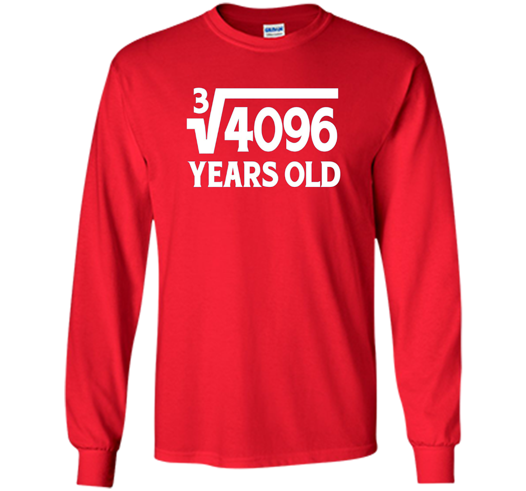 Funny Math Geek 16th Birthday Cube Root T-Shirt 16 Year Old shirt Red