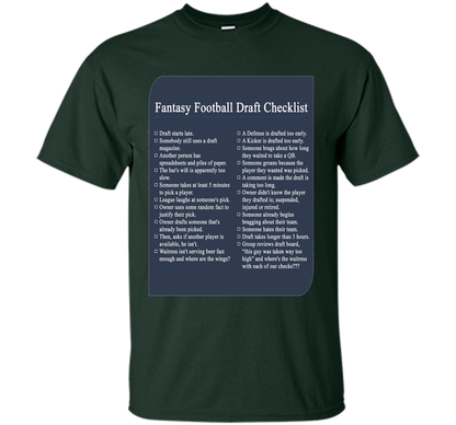 Fantasy Football Draft Checklist T-shirt