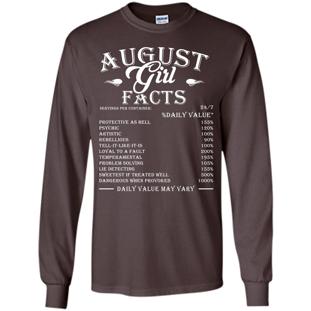 August Girl Facts T-shirt Dark Chocolate
