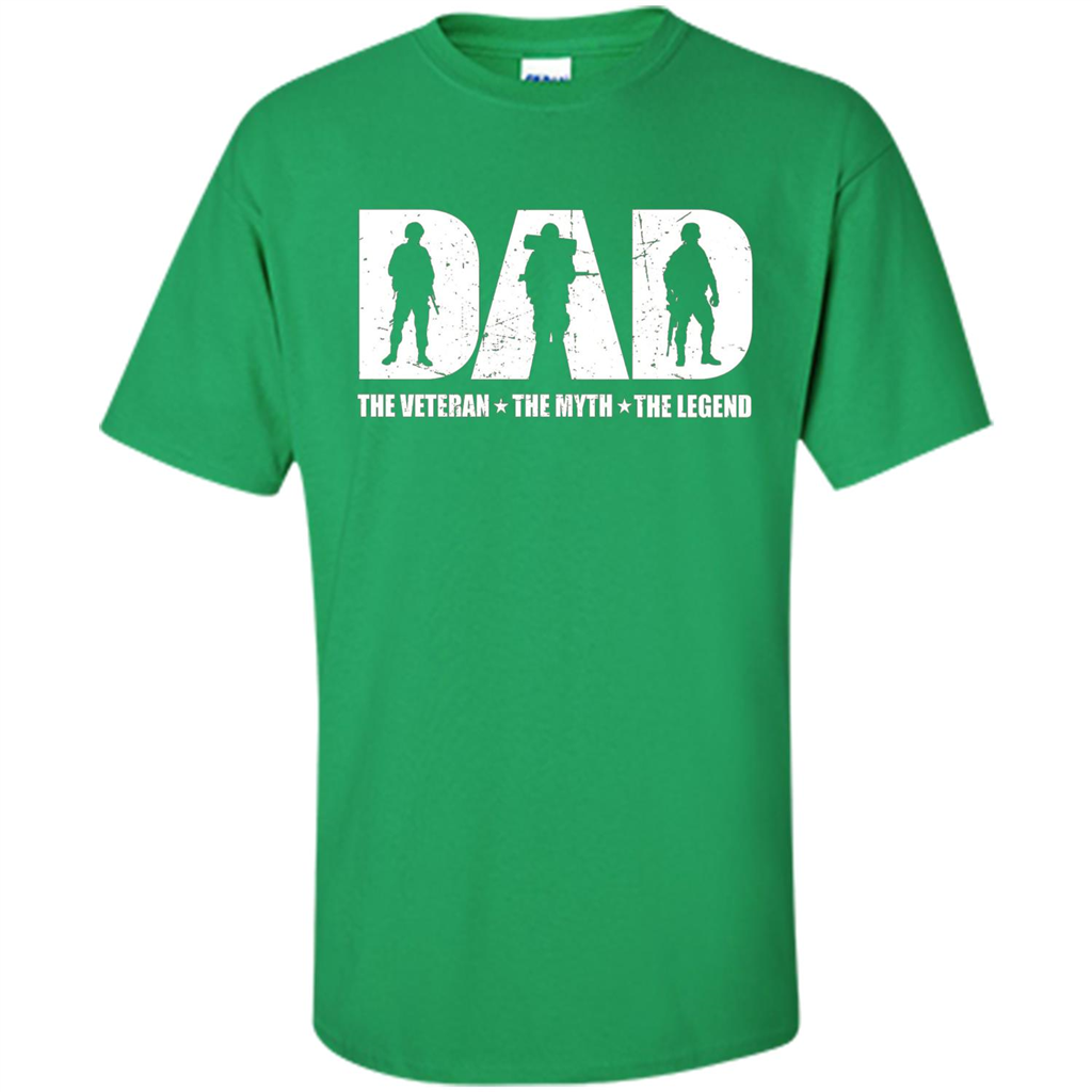 Fathers Day T-shirt The Veteran. The Myth. The Legend Irish Green