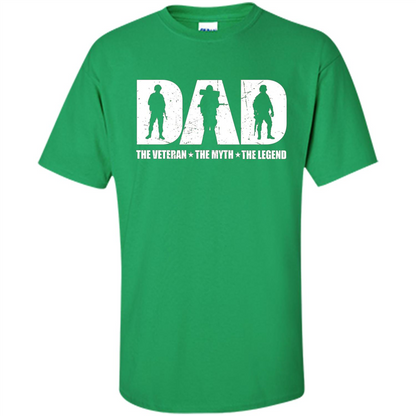 Fathers Day T-shirt The Veteran. The Myth. The Legend Irish Green