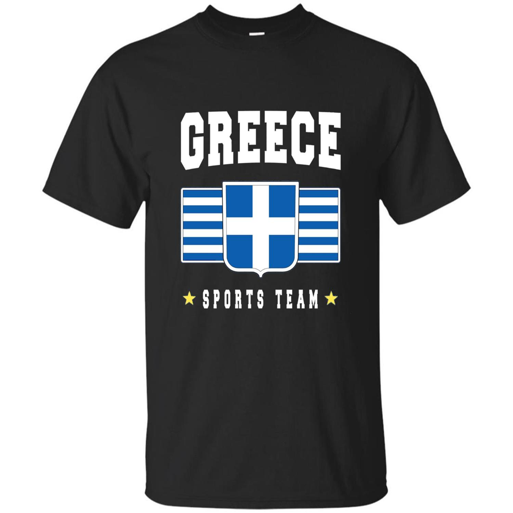 GREECE T-shirt Greek Flag T-shirt Sports Team Black