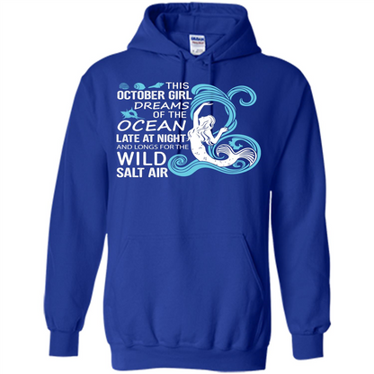 This October Girl Dreams Of The Ocean Late At Night T-shirt Royal
