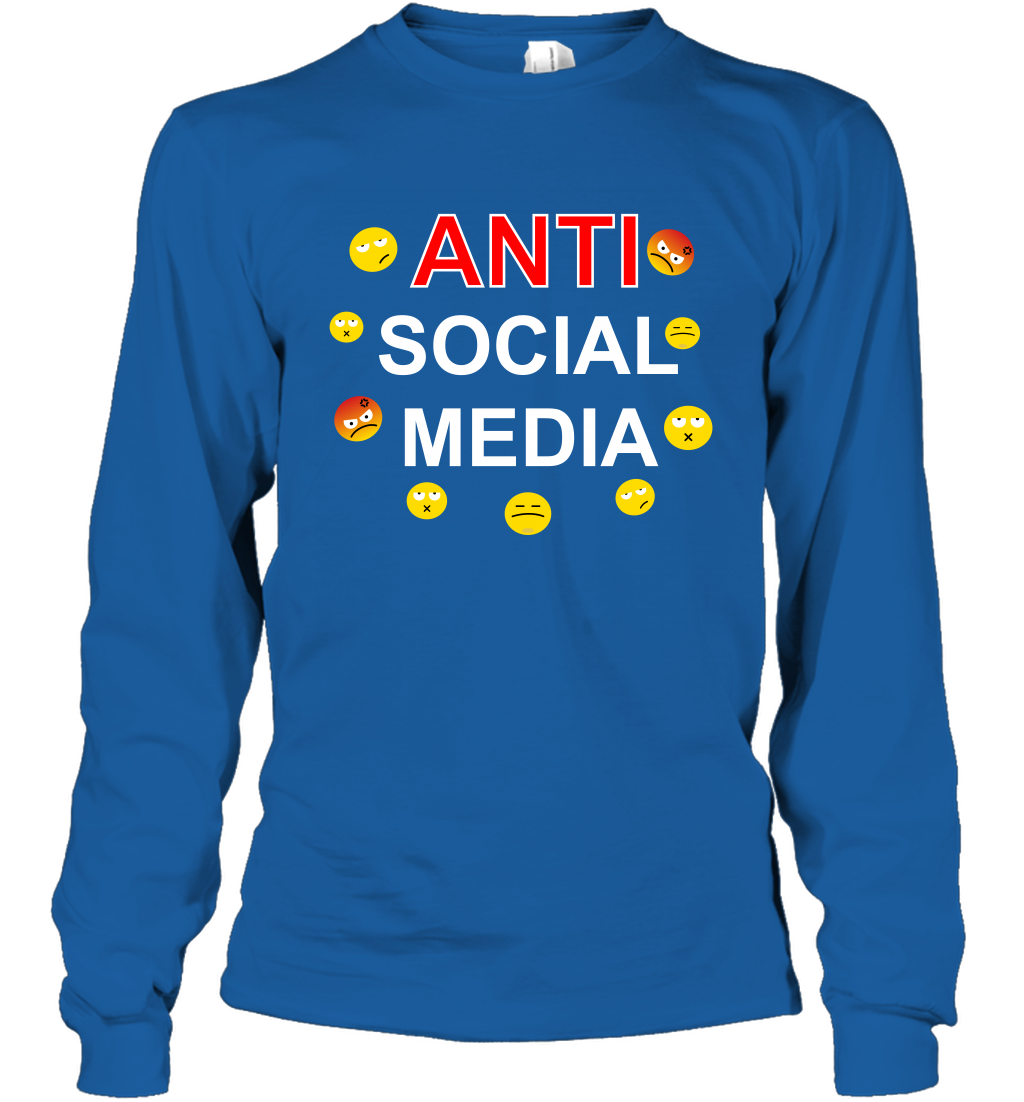 Anti Social Media Shirt Long Sleeve T-Shirt Long Sleeve T-Shirt Royal