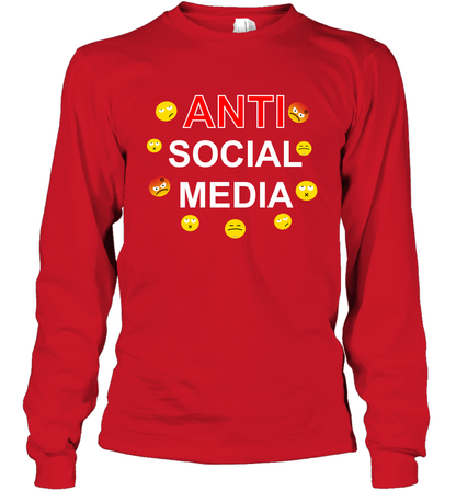 Anti Social Media Shirt Long Sleeve T-Shirt Long Sleeve T-Shirt Red