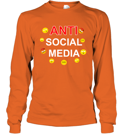 Anti Social Media Shirt Long Sleeve T-Shirt Long Sleeve T-Shirt Orange