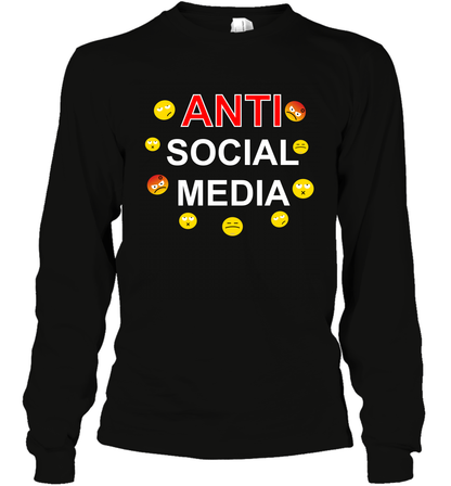 Anti Social Media Shirt Long Sleeve T-Shirt Long Sleeve T-Shirt Black